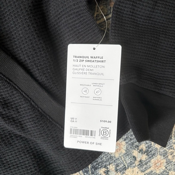Athleta Tranquil Waffle 1/2 Zip Sweatshirt - Size Medium NEW! - Picture 5 of 9